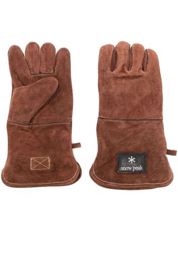 Snow Peak leather Fire Side gloves - Marrone