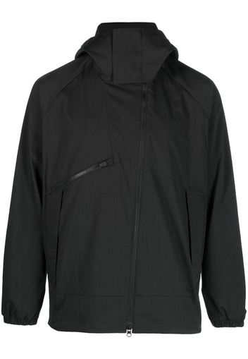 Snow Peak asymmetric-zip hooded jacket - Nero