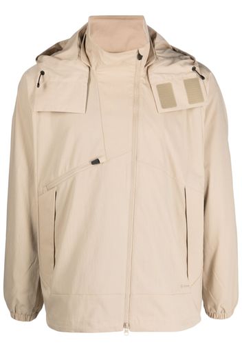 Snow Peak asymmetric-zip hooded jacket - Toni neutri