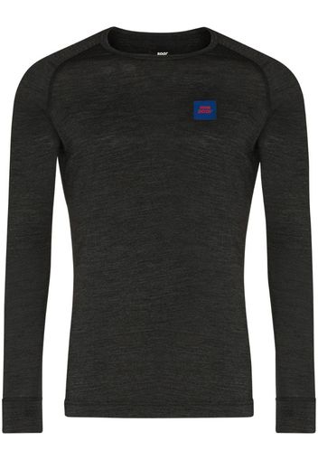 grey wool and silk base layer top