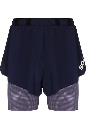 SOAR logo-print layered track shorts - Blu