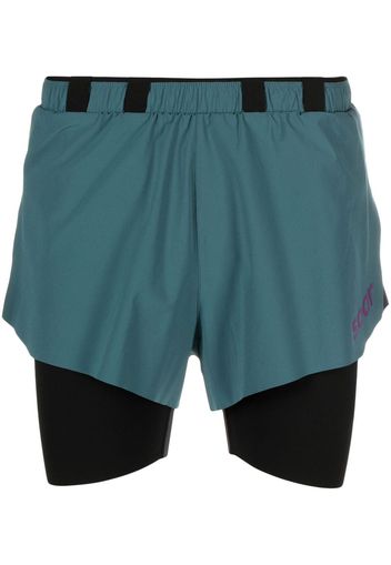 Soar overlapping-panel performance shorts - Verde