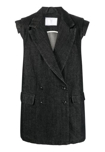 Société Anonyme Gilet doppiopetto denim - Nero