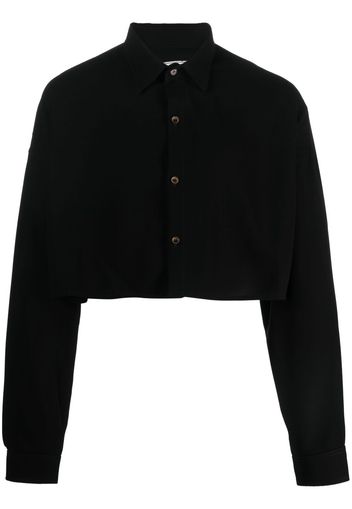 Société Anonyme number-embroidered cropped shirt - Nero