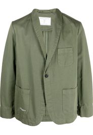 Société Anonyme logo-print single-breasted blazer - Verde