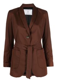 Société Anonyme belted single-breasted cotton blazer - Marrone