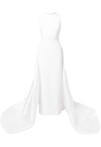 Solace London Flor sleeveless train dress - Bianco