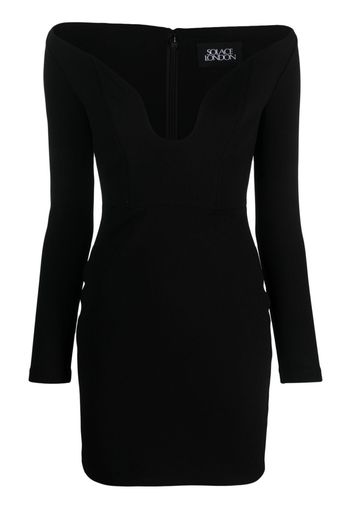 Solace London Uma long-sleeve minidress - Nero