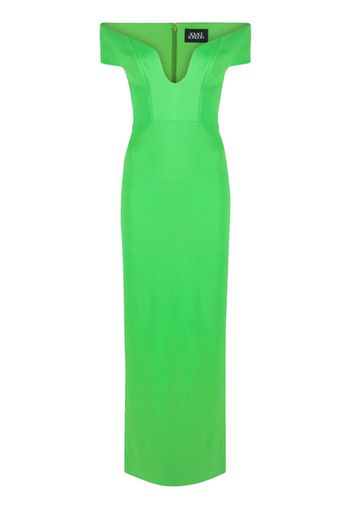 Solace London Marlowe off-shoulder gown - Verde