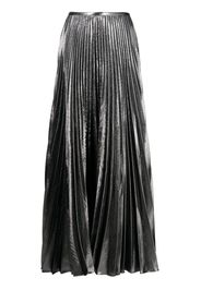 Solace London Henley pleated metallic maxi skirt - Nero