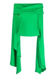 Solace London off-shoulder long-sleeve blouse - Verde