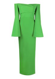 Solace London Eliana off-shoulder crepe gown - Verde