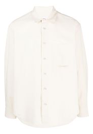 SOLID HOMME logo-embroidered cotton shirt - Toni neutri