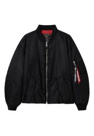 SOLID HOMME x Alpha Industries Bomber MA-1 con zip - Nero