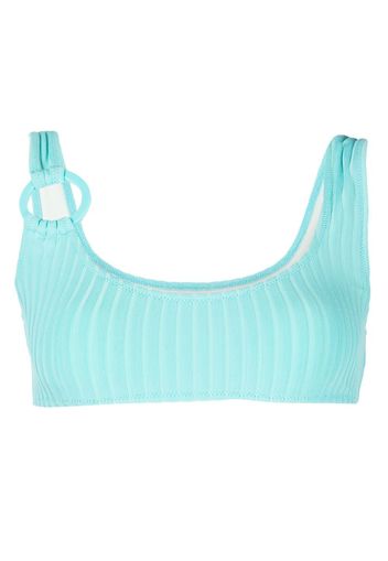 Solid & Striped The Elle square neck ribbed bikini top - Blu