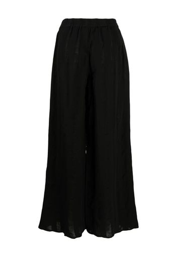 Solid & Striped wide-leg cotton-linen pants - Nero