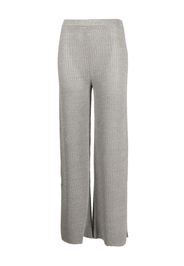 Solid & Striped high-waisted pointelle-knit pants - Argento