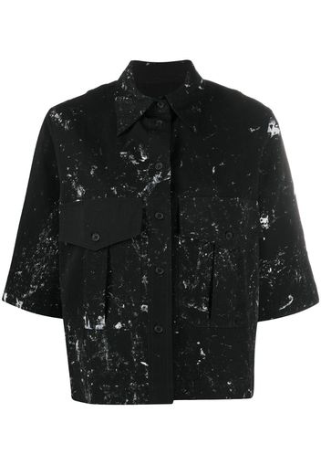 paint-splatter short sleeve shirt