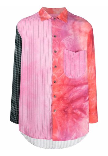 Song For The Mute patchwork long-sleeve shirt - Rosa