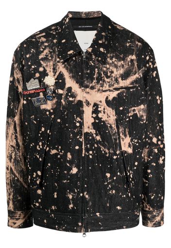 Song For The Mute paint-splatter badge jacket - Nero