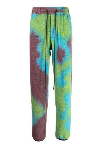 Song For The Mute tie-dye drawstring track pants - Verde