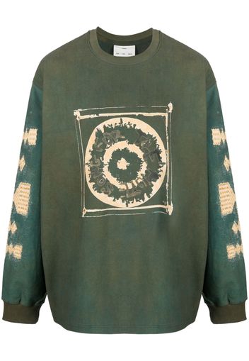 Song For The Mute logo-print long-sleeved sweatshirt - Verde