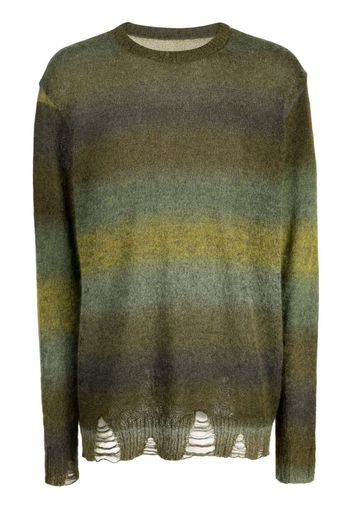 Song For The Mute striped crew-neck jumper - Verde