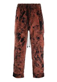 Song For The Mute tie-dye layered-pocket trousers - RUST