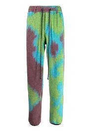 Song For The Mute tie-dye drawstring track pants - Verde