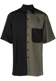 Song For The Mute two-tone camp-collar shirt - Nero