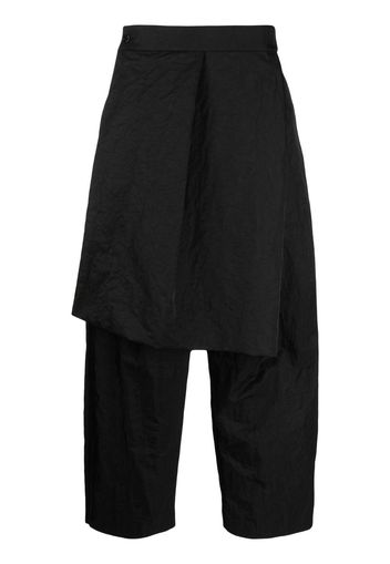 SONGZIO Pantaloni crop drappeggiati - Nero