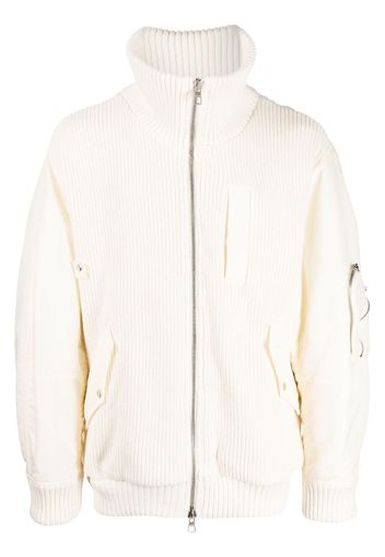 SONGZIO Cardigan MA-1 con applicazione - Bianco