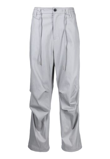 SONGZIO ruched drawstring straight-leg trousers - Grigio