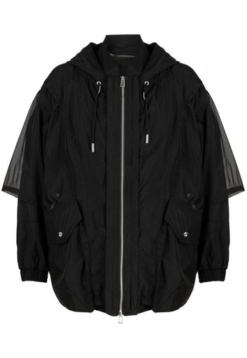 SONGZIO layered hooded lightweight jacket - Nero
