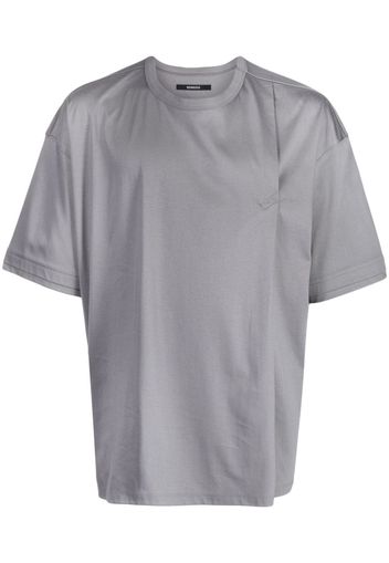 SONGZIO asymmetric embroidered-logo cotton T-shirt - Grigio