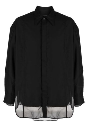 SONGZIO Ghost semi-sheer panelled shirt - Nero