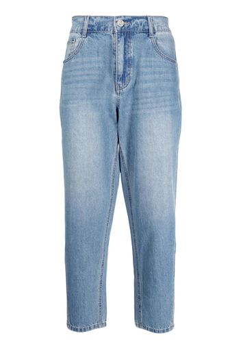 SONGZIO elasticated-waist cotton tapered jeans - Blu