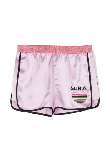 SONIA RYKIEL ENFANT Shorts sportivi con ricamo - Viola