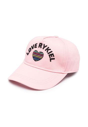 SONIA RYKIEL ENFANT embroidered-logo cotton cap - Rosa