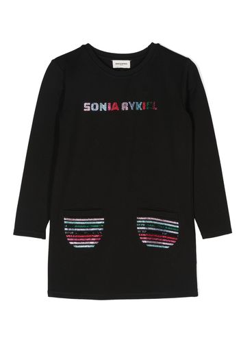 SONIA RYKIEL ENFANT Abito con decorazione di perline - Nero