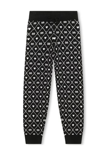 SONIA RYKIEL ENFANT monogram intarsia-knit joggers - Nero