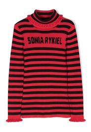 SONIA RYKIEL ENFANT Maglione a righe con logo - Nero