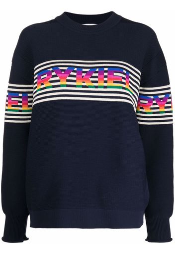 SONIA RYKIEL striped logo-knit jumper - Blu