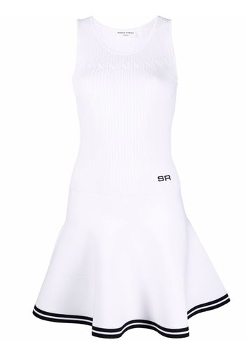 SONIA RYKIEL pointelle knit fluted-skirt mini dress - Bianco