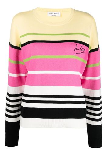 SONIA RYKIEL embroidered-logo striped jumper - Giallo