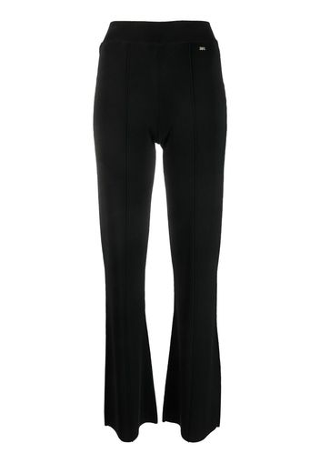 Sonia Rykiel logo-plaque flared trousers - Nero