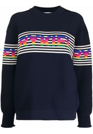 SONIA RYKIEL striped logo-knit jumper - Blu