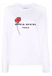 SONIA RYKIEL poppy-print logo sweatshirt - Bianco