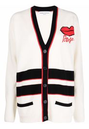 SONIA RYKIEL striped-trim long cardigan - Toni neutri