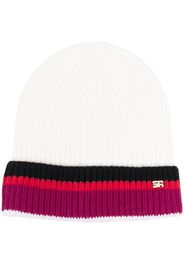 Sonia Rykiel logo-plaque ribbed-knit beanie - Toni neutri